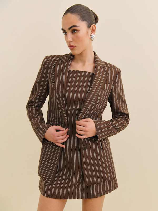 James Linen Blazer - Boardwalk Stripe